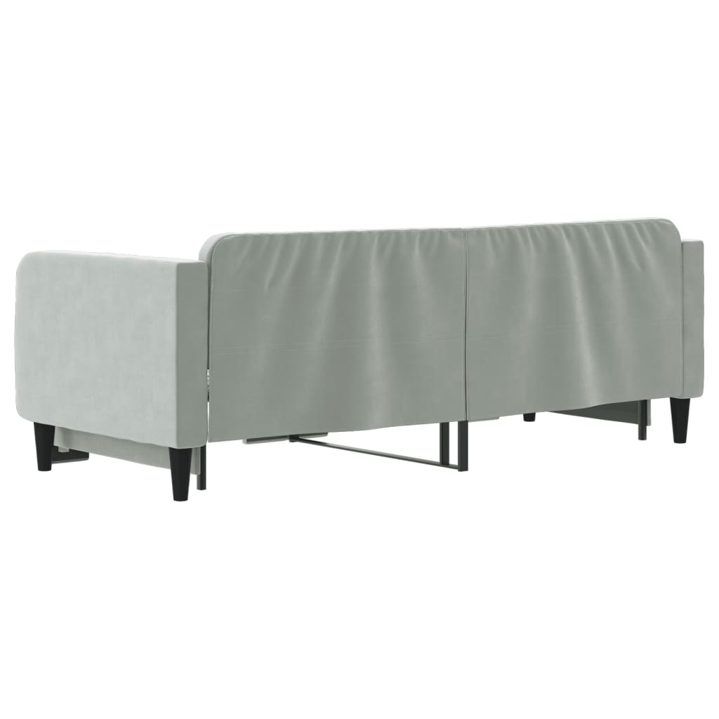 vidaXL Pat de zi cu extensie, gri deschis, 80x200 cm, catifea vidaXL Pat de zi cu extensie, gri deschis, 80x200 cm, catifea
