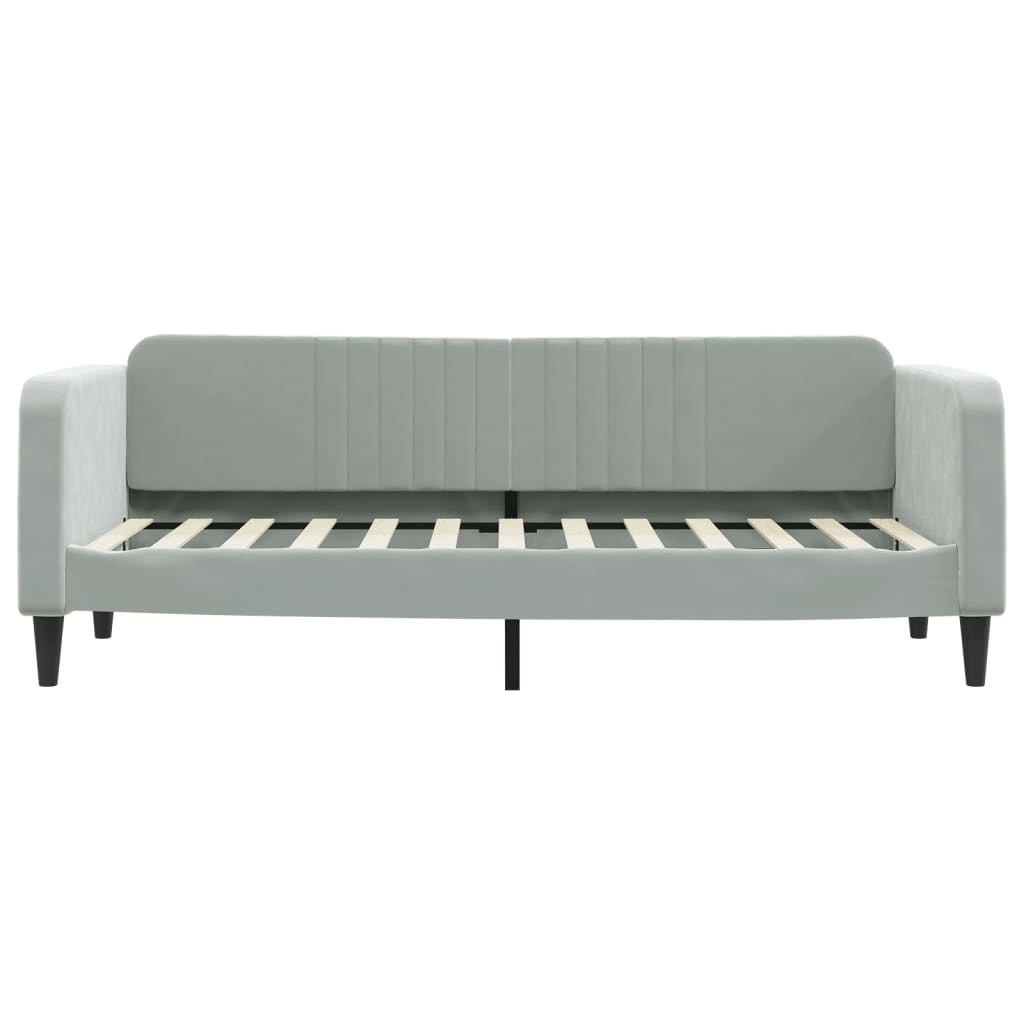 vidaXL Pat de zi cu extensie, gri deschis, 80x200 cm, catifea vidaXL Pat de zi cu extensie, gri deschis, 80x200 cm, catifea