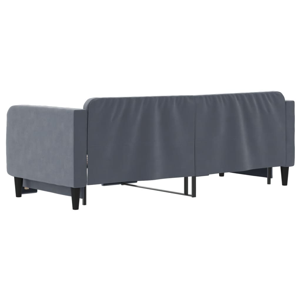 vidaXL Pat de zi cu extensie, gri închis, 80x200 cm, catifea vidaXL Pat de zi cu extensie, gri închis, 80x200 cm, catifea
