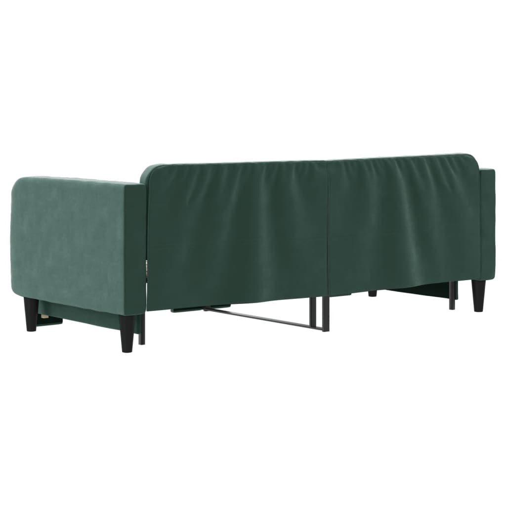 vidaXL Pat de zi cu extensie, verde închis, 80x200 cm, catifea