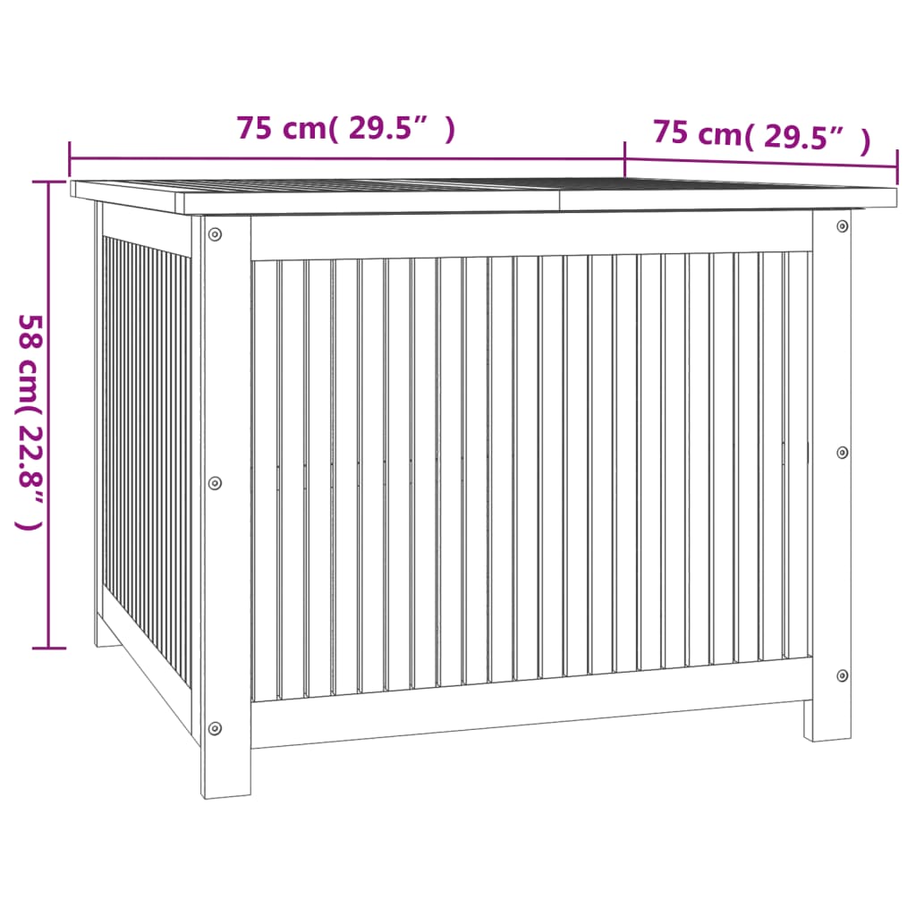 vidaXL Ladă depozitare pentru grădină 75x75x58 cm lemn masiv acacia vidaXL Ladă depozitare pentru grădină 75x75x58 cm lemn masiv acacia
