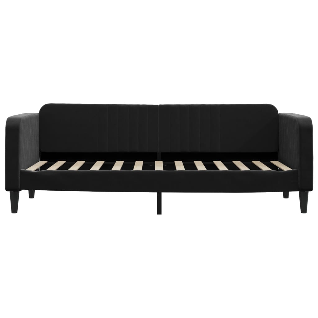 vidaXL Pat de zi cu extensie, negru, 80x200 cm, catifea