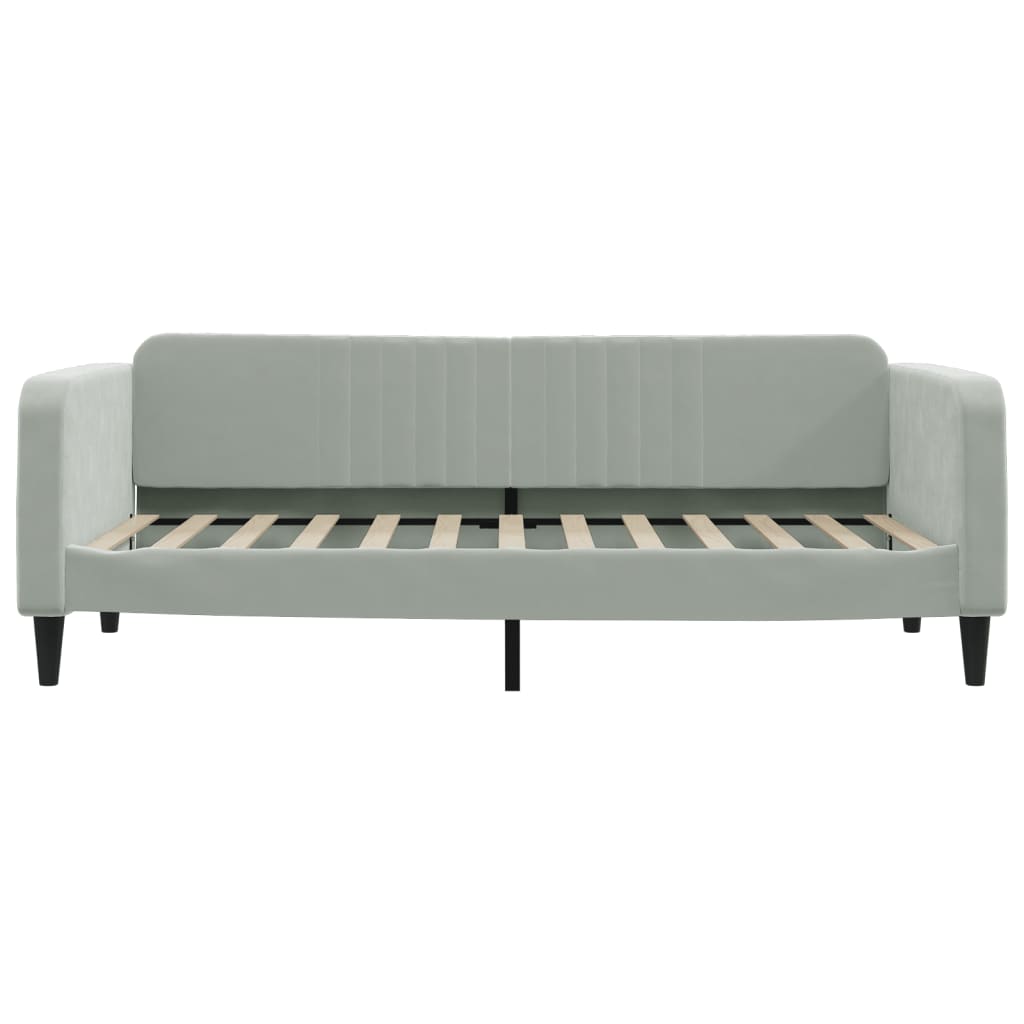 vidaXL Pat de zi cu extensie, gri deschis, 90x200 cm, catifea