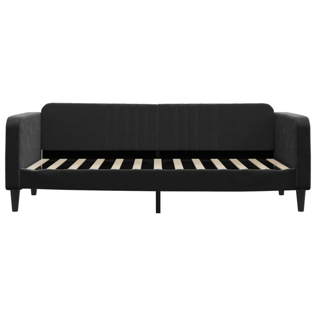 vidaXL Pat de zi cu extensie, negru, 90x200 cm, catifea vidaXL Pat de zi cu extensie, negru, 90x200 cm, catifea