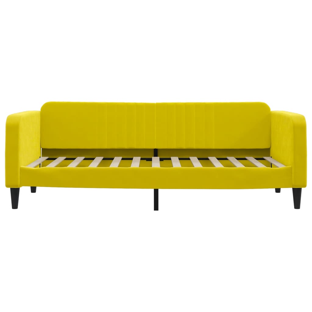 vidaXL Pat de zi cu extensie, galben, 90x200 cm, catifea vidaXL Pat de zi cu extensie, galben, 90x200 cm, catifea