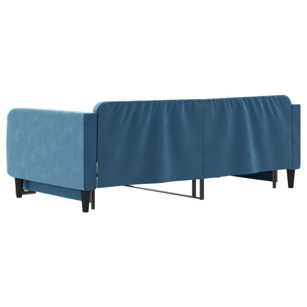 vidaXL Pat de zi cu extensie, albastru, 100x200 cm, catifea