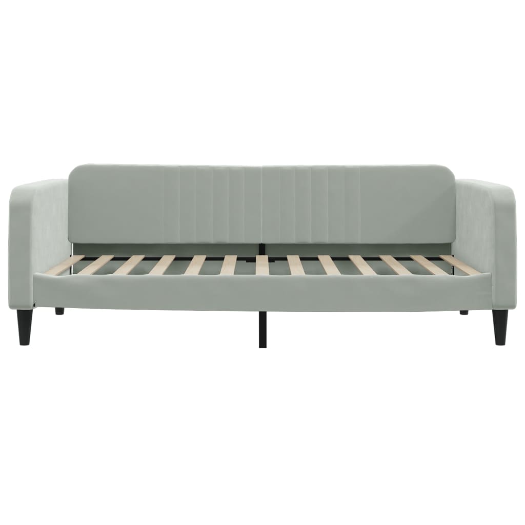 vidaXL Pat de zi cu extensie, gri deschis, 100x200 cm, catifea vidaXL Pat de zi cu extensie, gri deschis, 100x200 cm, catifea