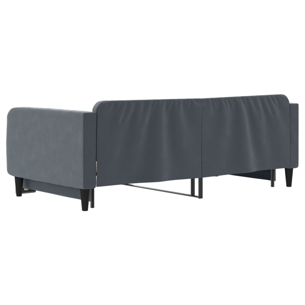 vidaXL Pat de zi cu extensie, gri închis, 100x200 cm, catifea vidaXL Pat de zi cu extensie, gri închis, 100x200 cm, catifea