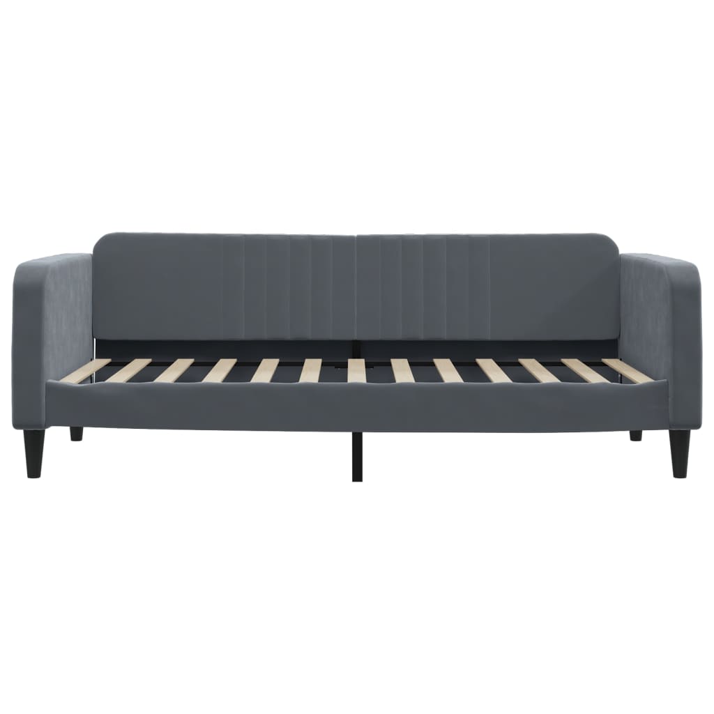 vidaXL Pat de zi cu extensie, gri închis, 100x200 cm, catifea vidaXL Pat de zi cu extensie, gri închis, 100x200 cm, catifea