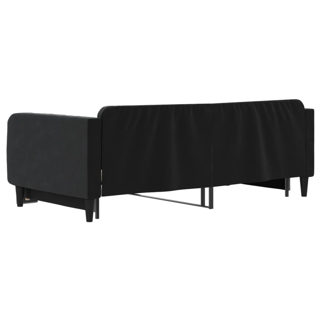 vidaXL Pat de zi cu extensie, negru, 100x200 cm, catifea