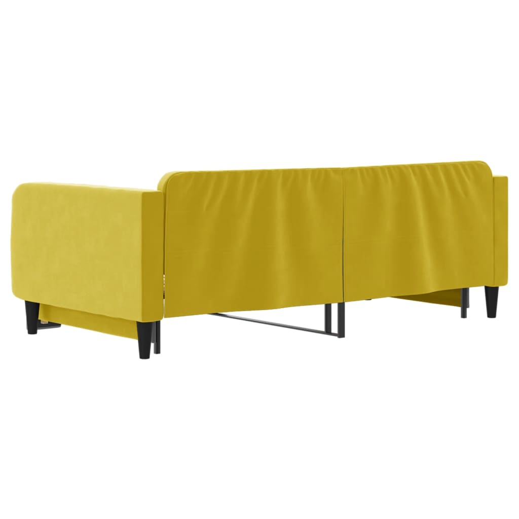 vidaXL Pat de zi cu extensie, galben, 100x200 cm, catifea vidaXL Pat de zi cu extensie, galben, 100x200 cm, catifea