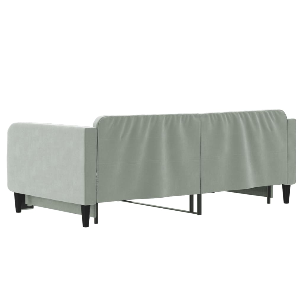 vidaXL Pat de zi cu extensie, gri deschis, 90x190 cm, catifea