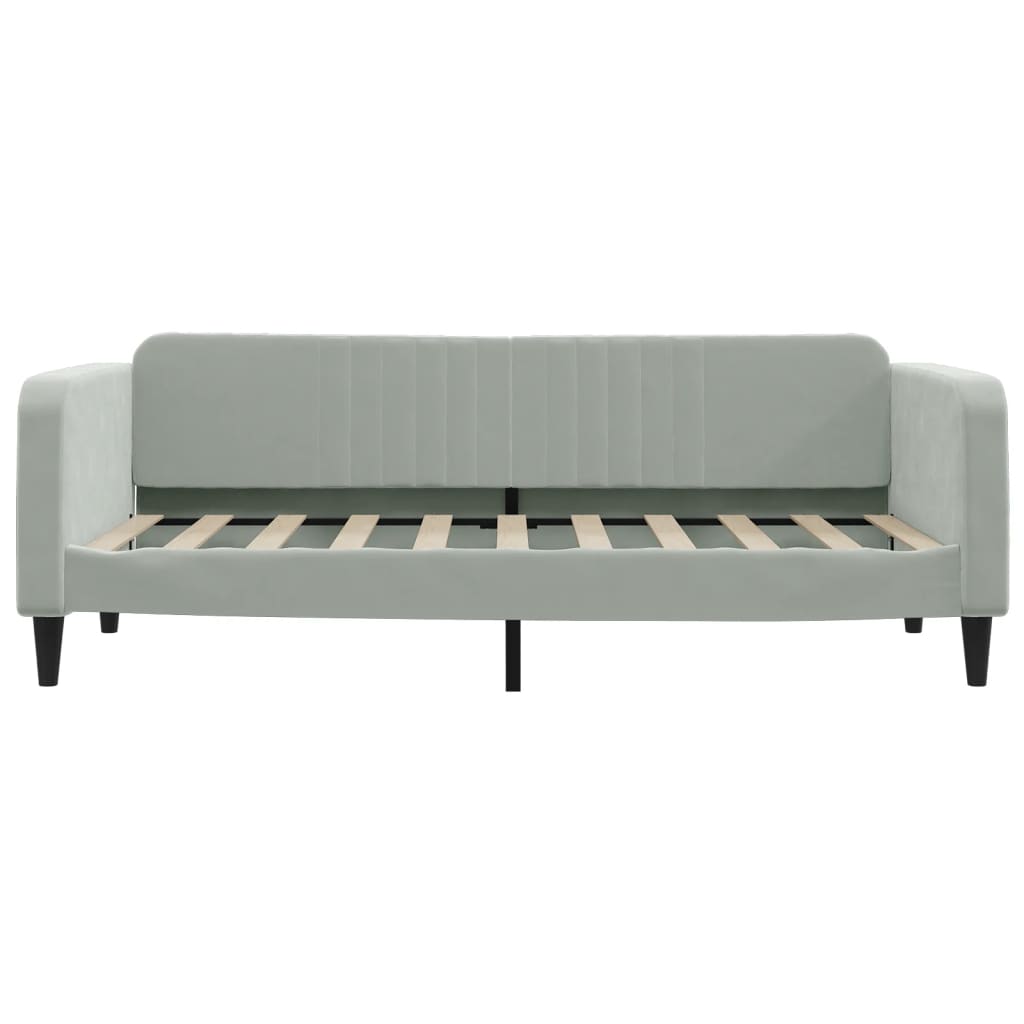 vidaXL Pat de zi cu extensie, gri deschis, 90x190 cm, catifea