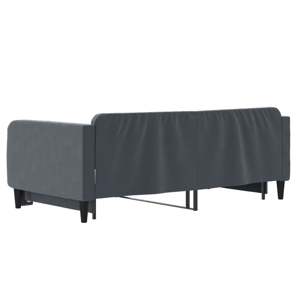 vidaXL Pat de zi cu extensie, gri închis, 90x190 cm, catifea vidaXL Pat de zi cu extensie, gri închis, 90x190 cm, catifea