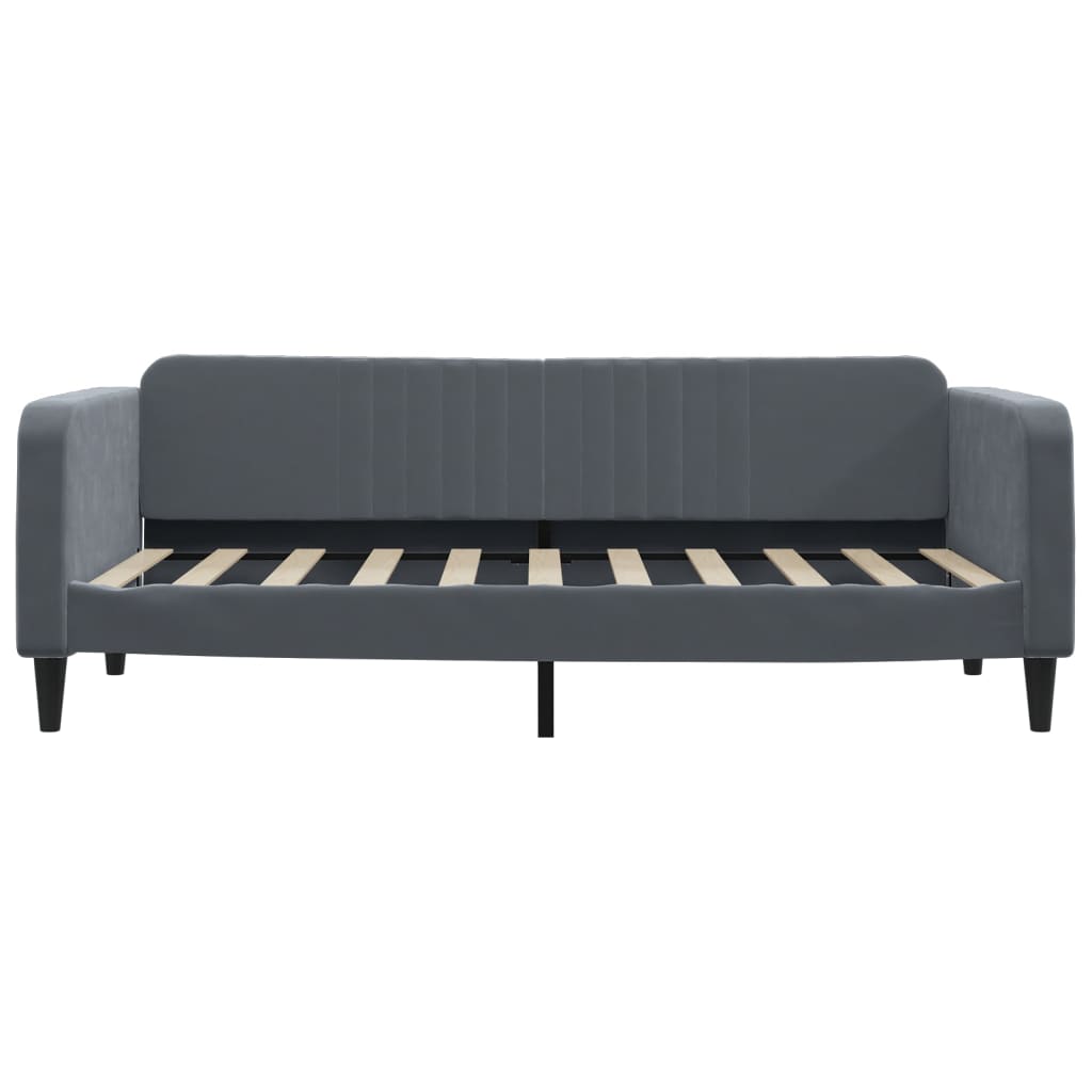 vidaXL Pat de zi cu extensie, gri închis, 90x190 cm, catifea vidaXL Pat de zi cu extensie, gri închis, 90x190 cm, catifea