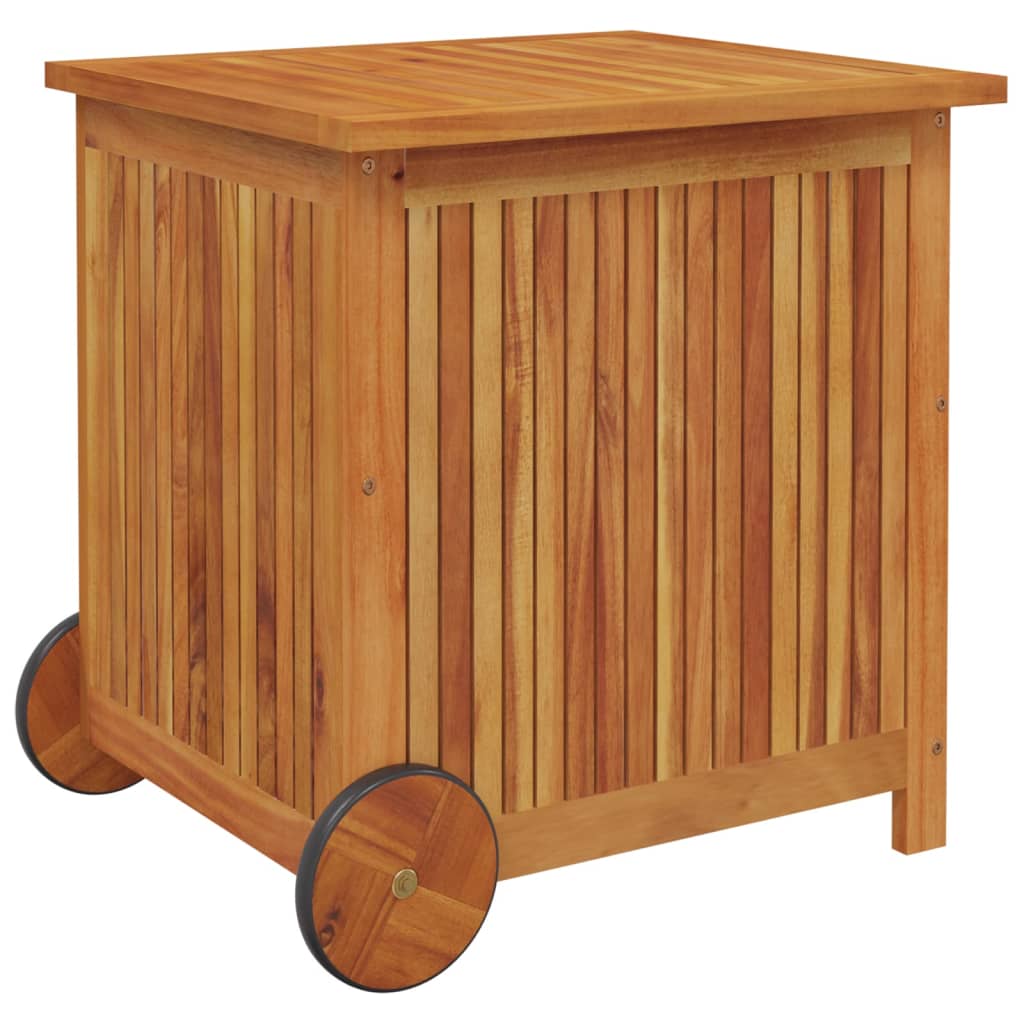 vidaXL Ladă de depozitare grădină cu roți, 60x50x58 cm, lemn acacia vidaXL Ladă de depozitare grădină cu roți, 60x50x58 cm, lemn acacia