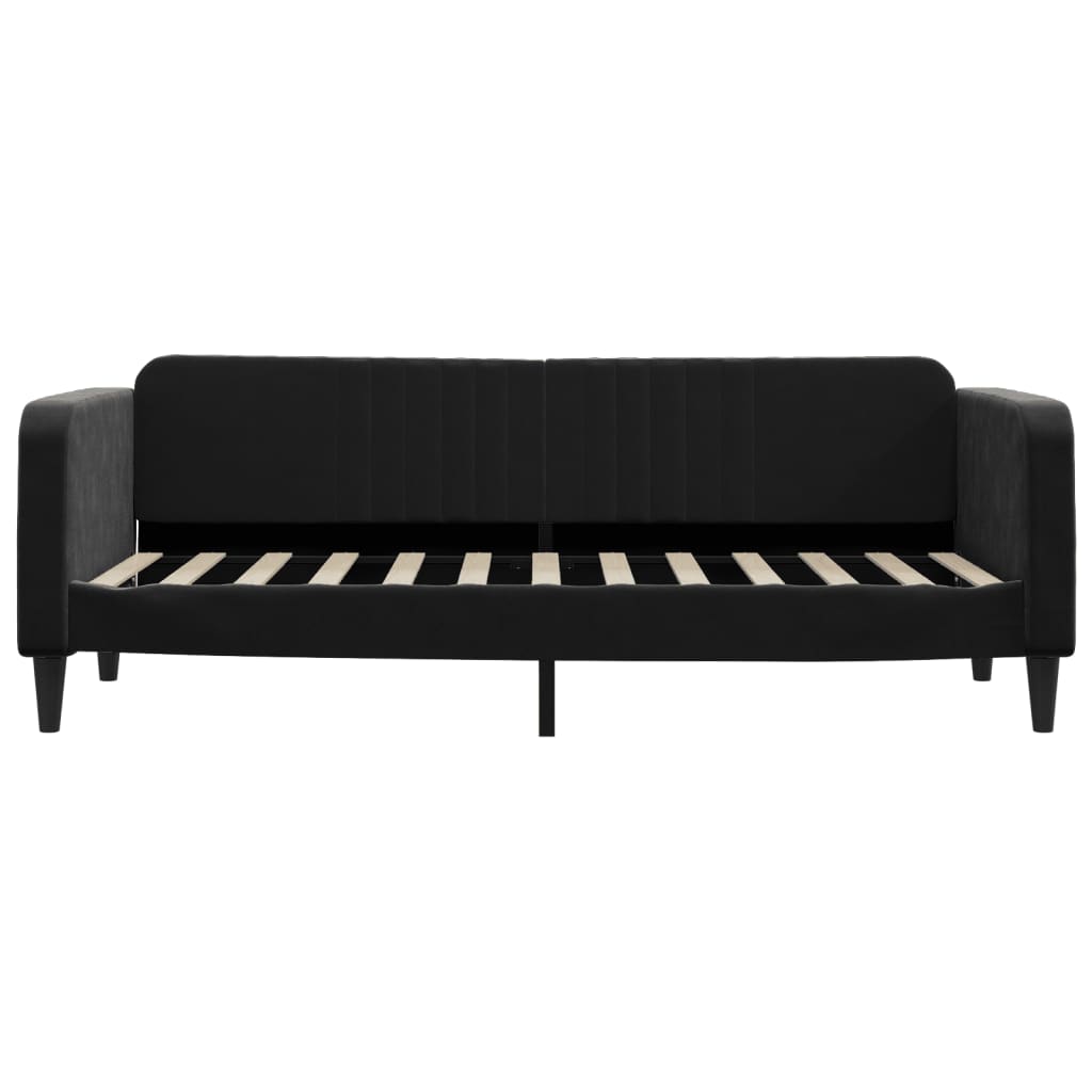 vidaXL Pat de zi cu extensie și sertare, negru, 80x200 cm, catifea
