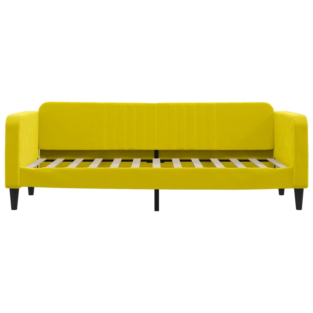 vidaXL Pat de zi cu extensie și sertare, galben, 80x200 cm, catifea vidaXL Pat de zi cu extensie și sertare, galben, 80x200 cm, catifea