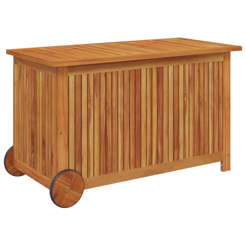 vidaXL Ladă de depozitare de grădină cu roți, 90x50x58 cm, lemn acacia vidaXL Ladă de depozitare de grădină cu roți, 90x50x58 cm, lemn acacia