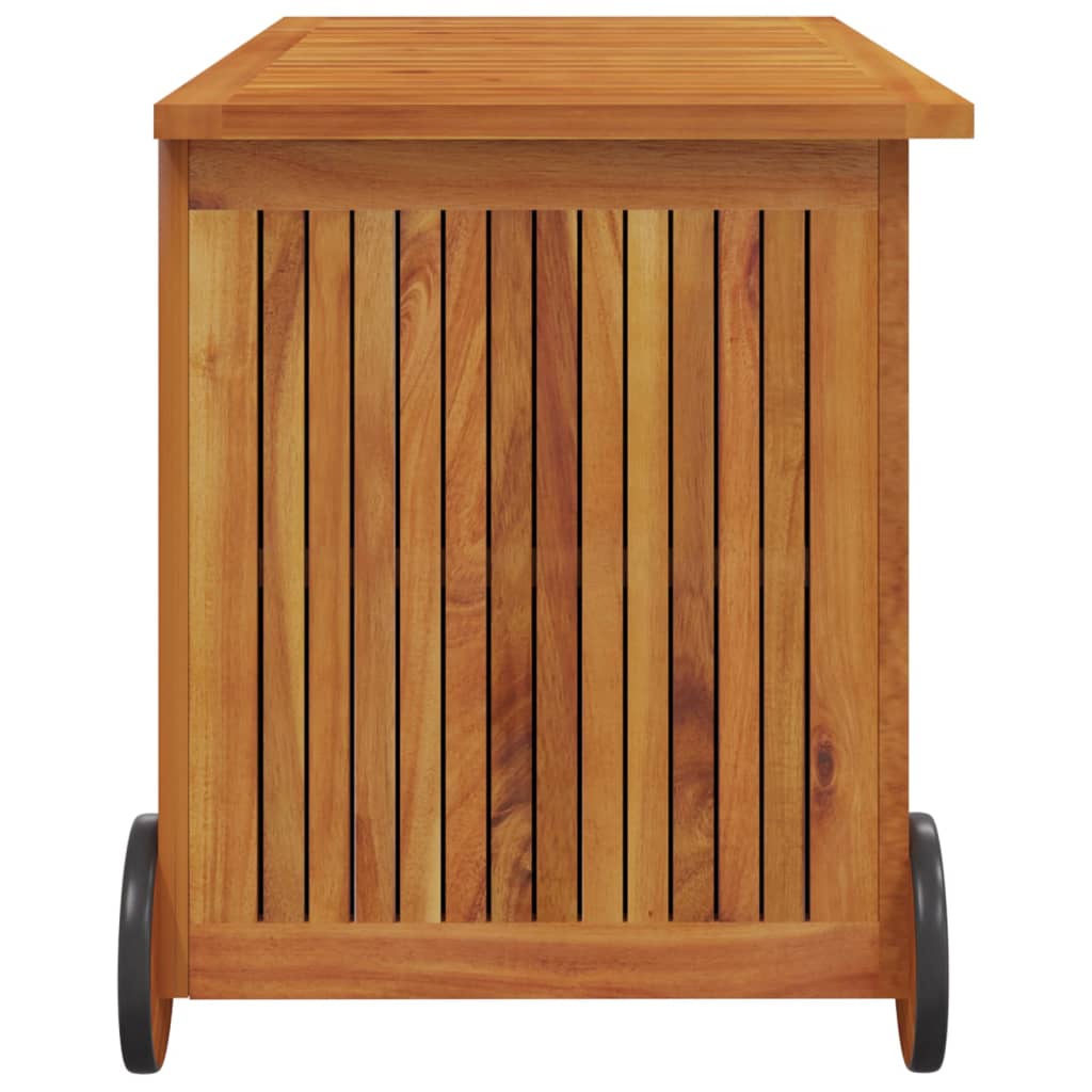 vidaXL Ladă de depozitare de grădină cu roți, 90x50x58 cm, lemn acacia vidaXL Ladă de depozitare de grădină cu roți, 90x50x58 cm, lemn acacia
