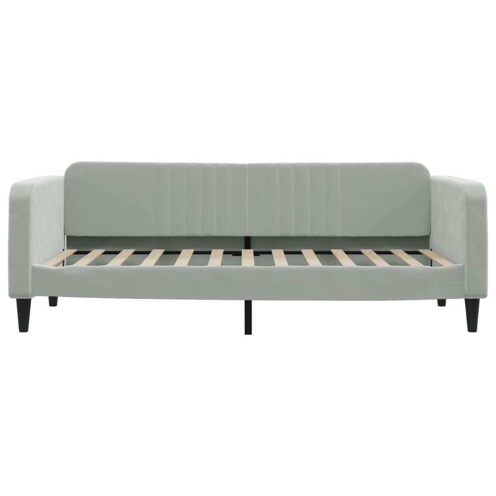 vidaXL Pat de zi cu extensie și sertare, gri deschis 90x200 cm catifea
