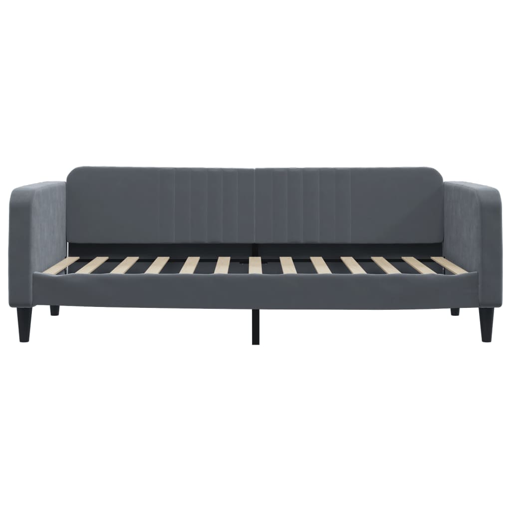 vidaXL Pat de zi cu extensie și sertare gri închis 90x200 cm catifea