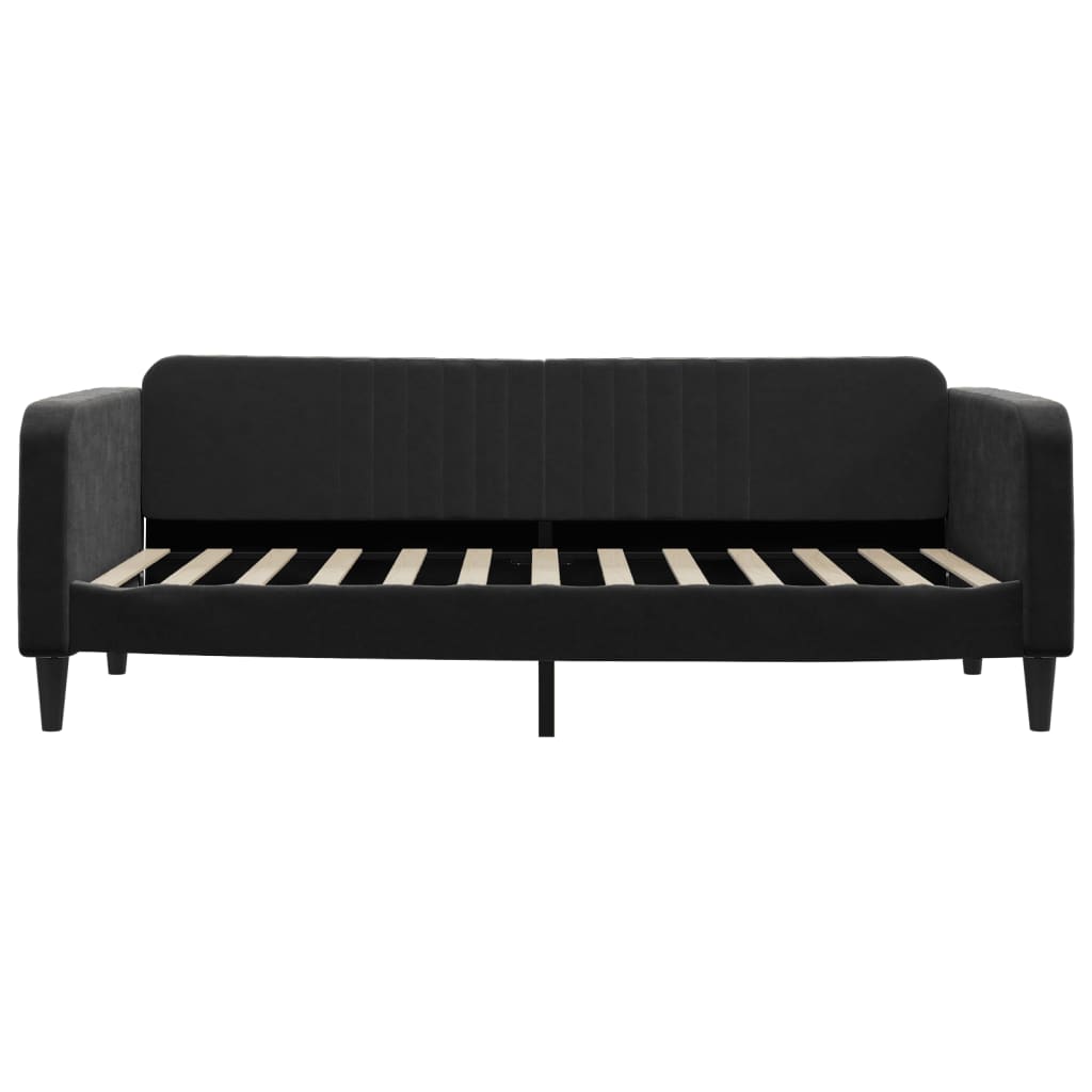 vidaXL Pat de zi cu extensie și sertare, negru, 90x200 cm, catifea vidaXL Pat de zi cu extensie și sertare, negru, 90x200 cm, catifea