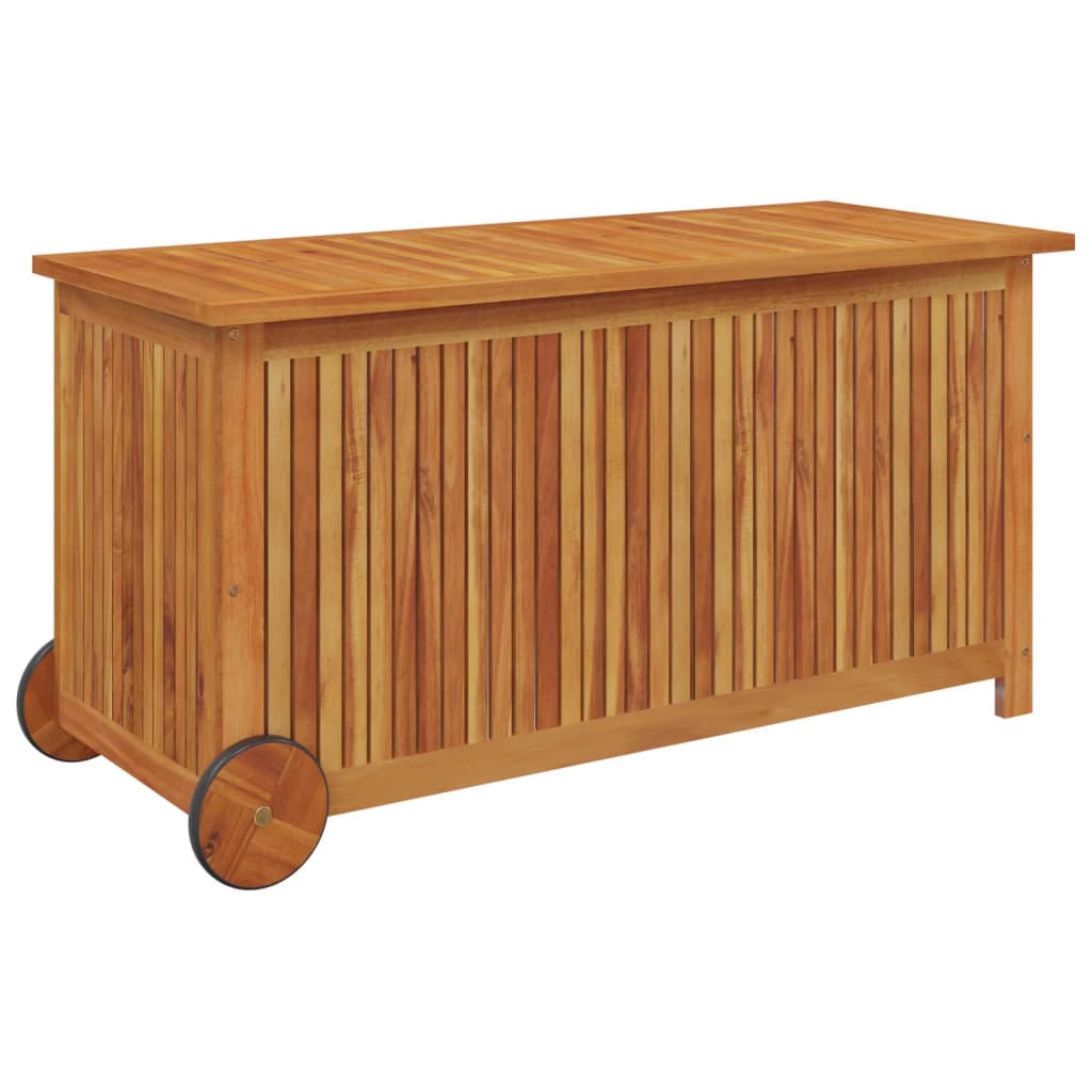 vidaXL Ladă de depozitare de grădină cu roți, 113x50x58 cm lemn acacia vidaXL Ladă de depozitare de grădină cu roți, 113x50x58 cm lemn acacia