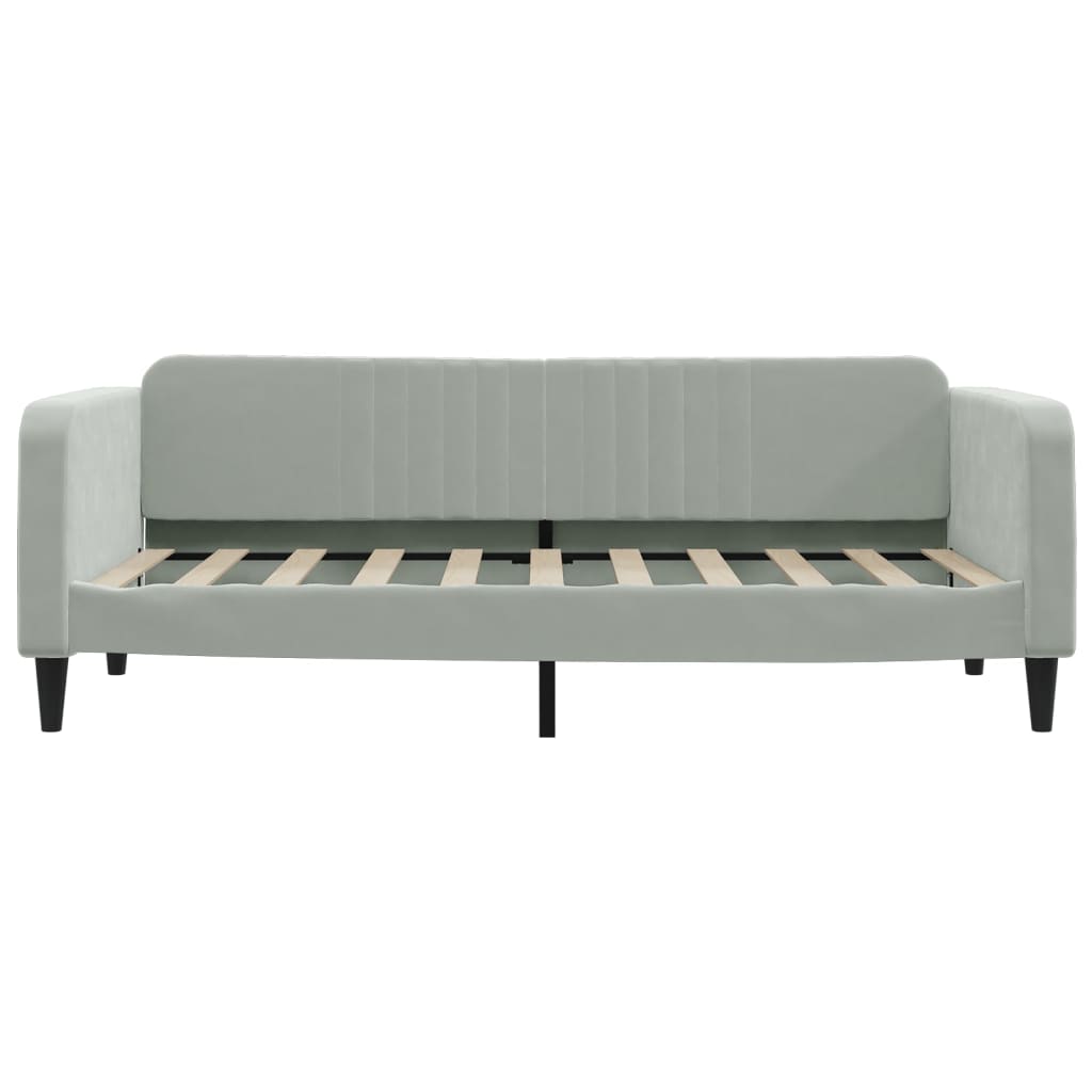 vidaXL Pat de zi cu extensie și sertare, gri deschis 90x190 cm catifea