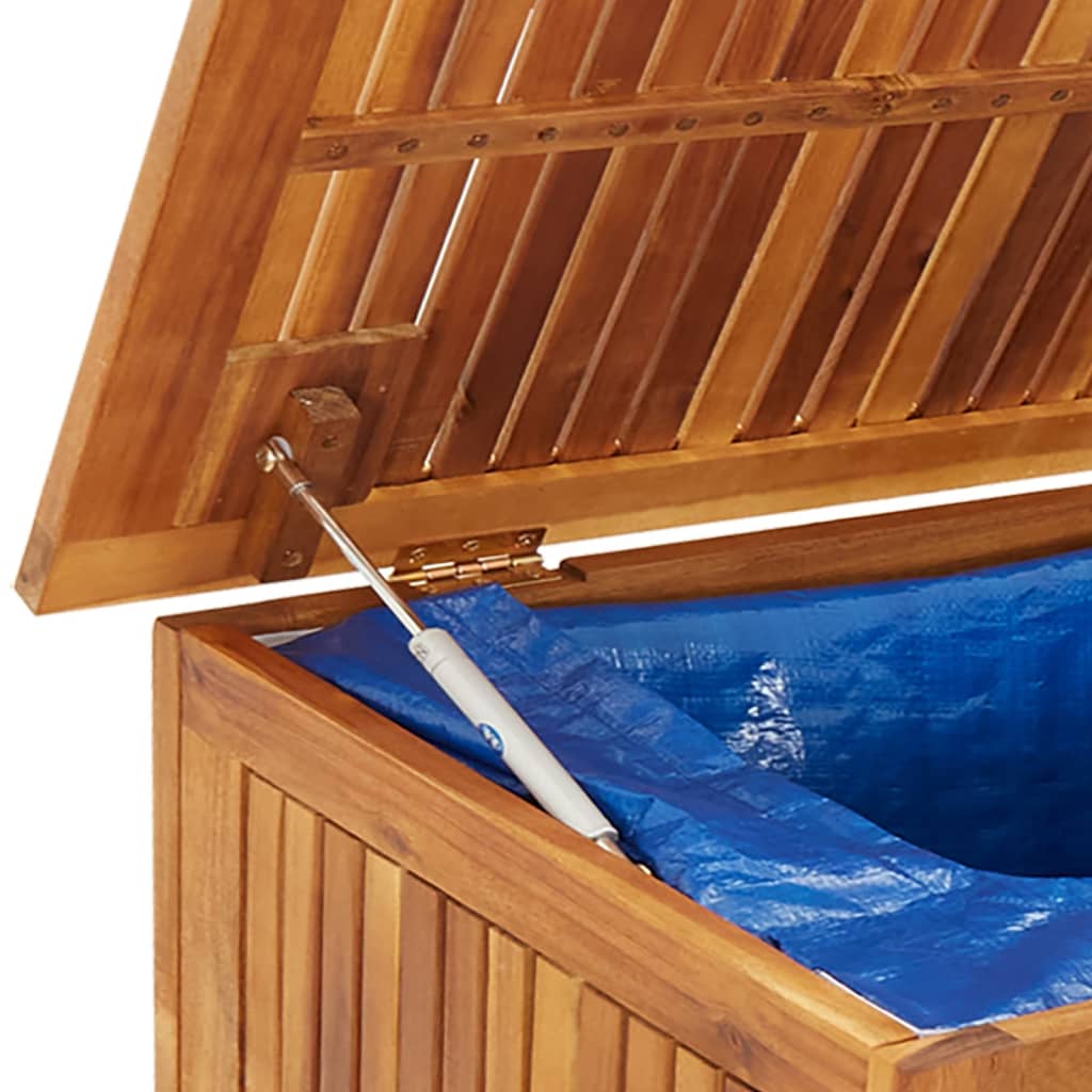 vidaXL Ladă depozitare grădină cu roți, 150x50x58cm, lemn masiv acacia vidaXL Ladă depozitare grădină cu roți, 150x50x58cm, lemn masiv acacia