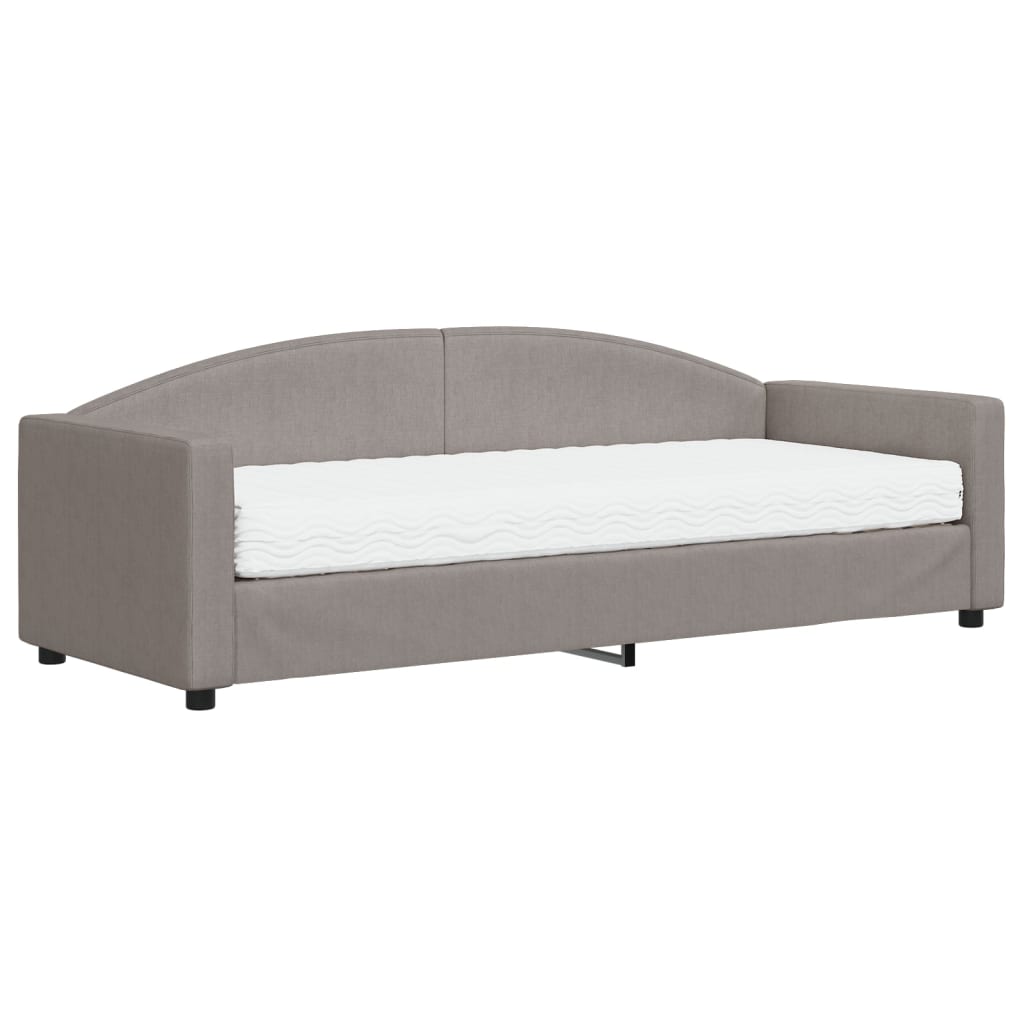 vidaXL Pat de zi cu saltea, gri taupe, 80x200 cm, textil