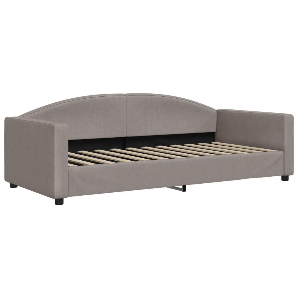 vidaXL Pat de zi cu saltea, gri taupe, 90x200 cm, textil