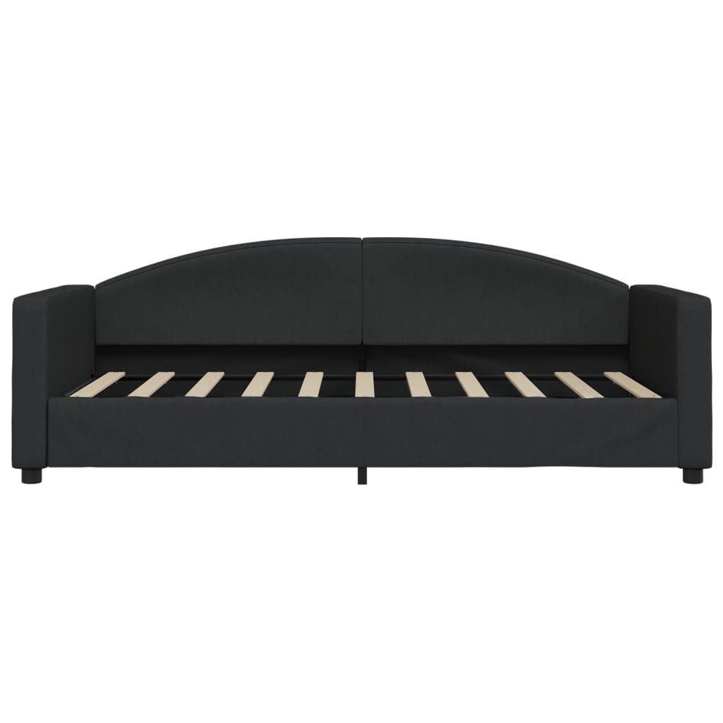 vidaXL Pat de zi cu saltea, negru, 90x190 cm, textil