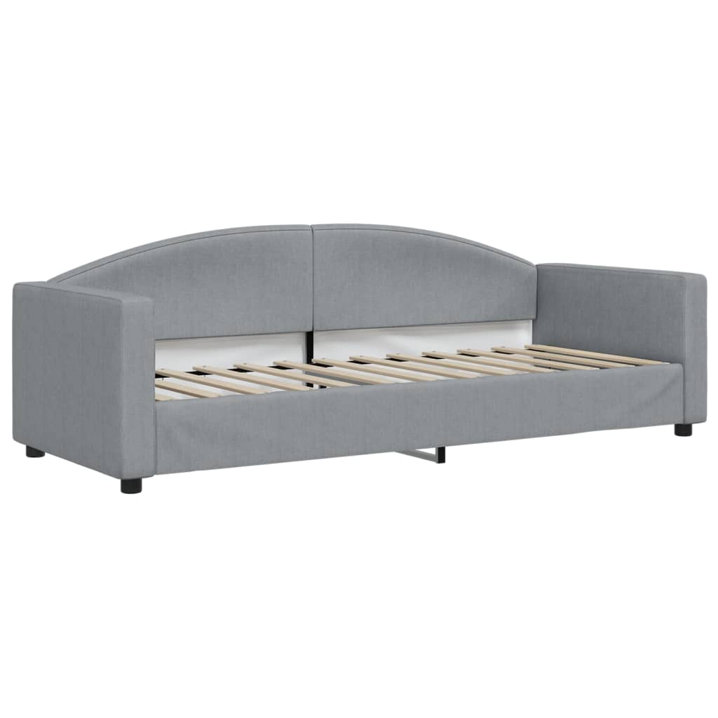 vidaXL Pat de zi cu extensie, gri deschis, 80x200 cm, textil vidaXL Pat de zi cu extensie, gri deschis, 80x200 cm, textil