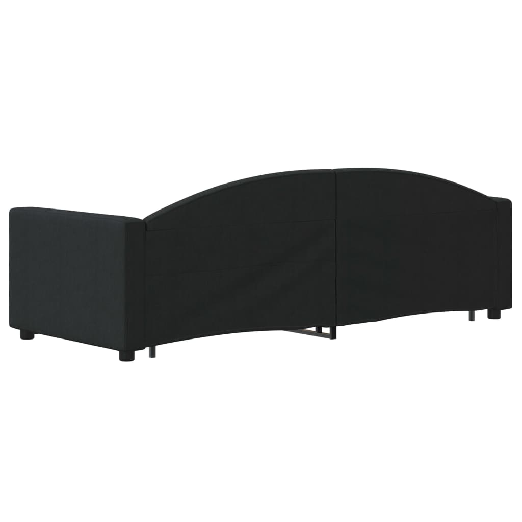 vidaXL Pat de zi cu extensie, negru, 80x200 cm, textil vidaXL Pat de zi cu extensie, negru, 80x200 cm, textil