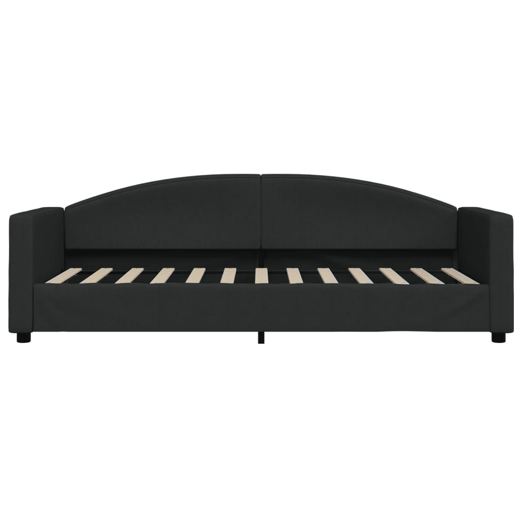 vidaXL Pat de zi cu extensie, negru, 80x200 cm, textil vidaXL Pat de zi cu extensie, negru, 80x200 cm, textil