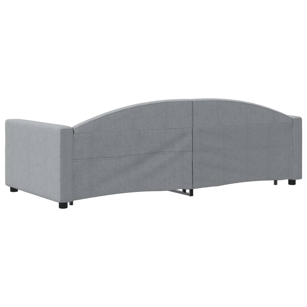 vidaXL Pat de zi cu extensie, gri deschis, 90x200 cm, textil vidaXL Pat de zi cu extensie, gri deschis, 90x200 cm, textil