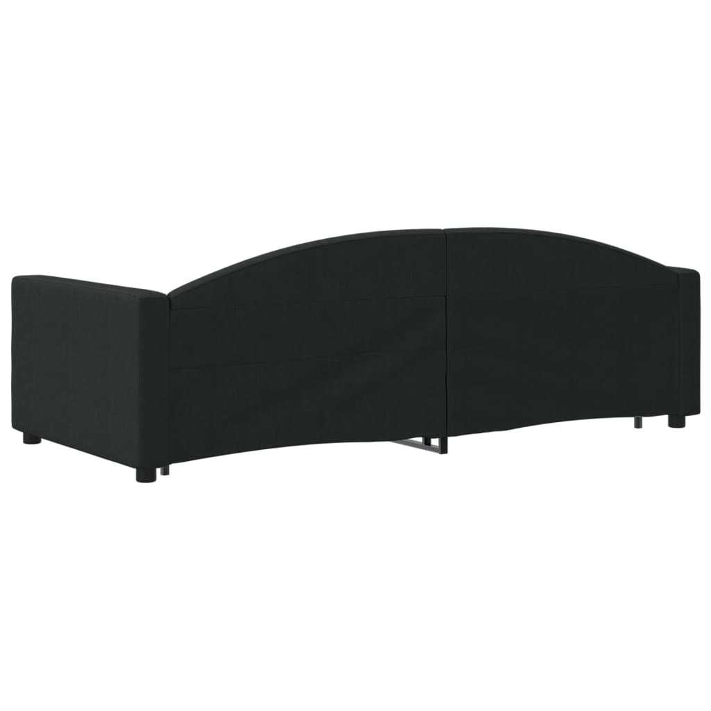 vidaXL Pat de zi cu extensie, negru, 90x200 cm, textil