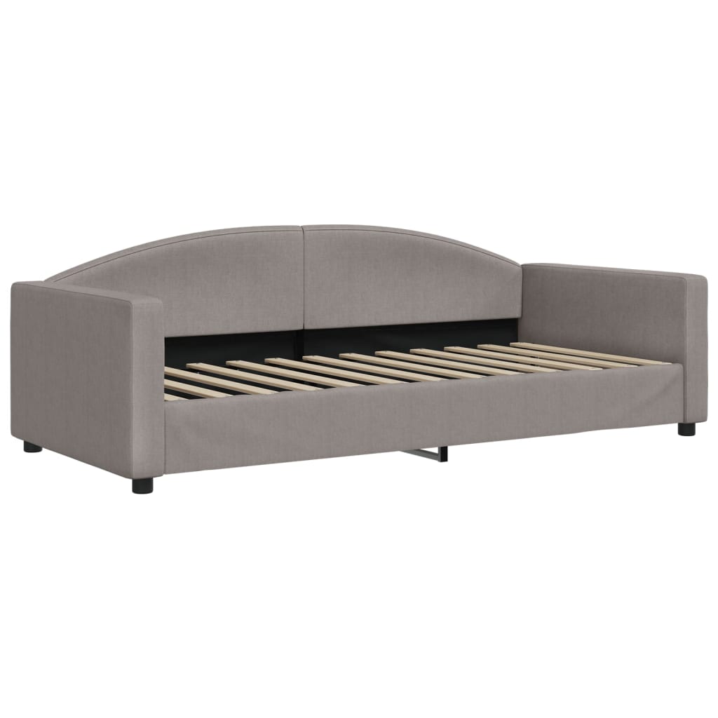 vidaXL Pat de zi cu extensie, gri taupe, 90x200 cm, textil vidaXL Pat de zi cu extensie, gri taupe, 90x200 cm, textil