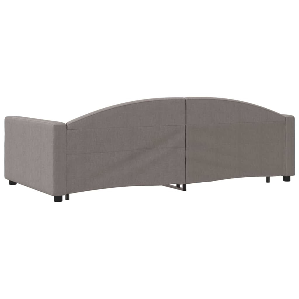 vidaXL Pat de zi cu extensie, gri taupe, 100x200 cm, textil