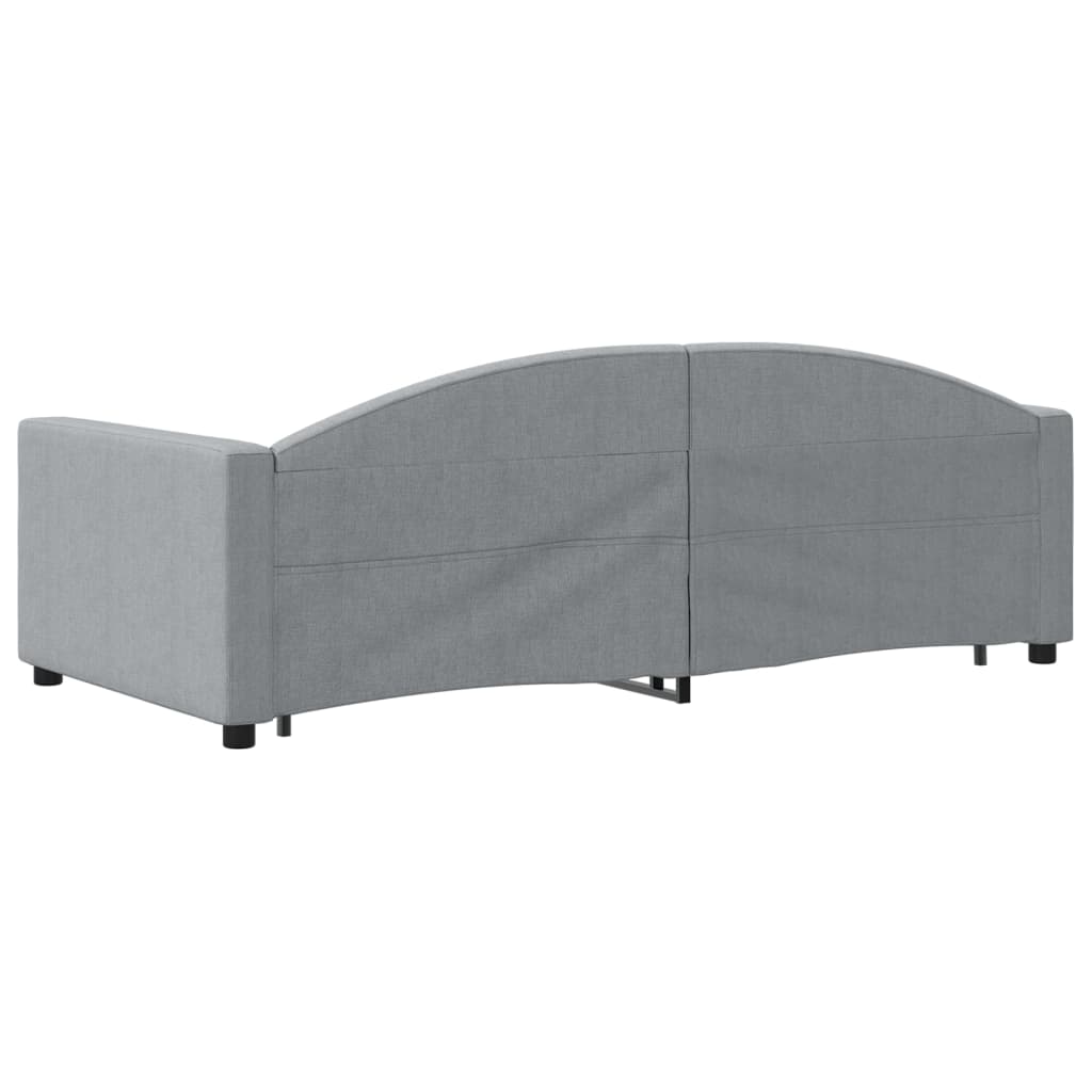 vidaXL Pat de zi cu extensie, gri deschis, 90x190 cm, textil