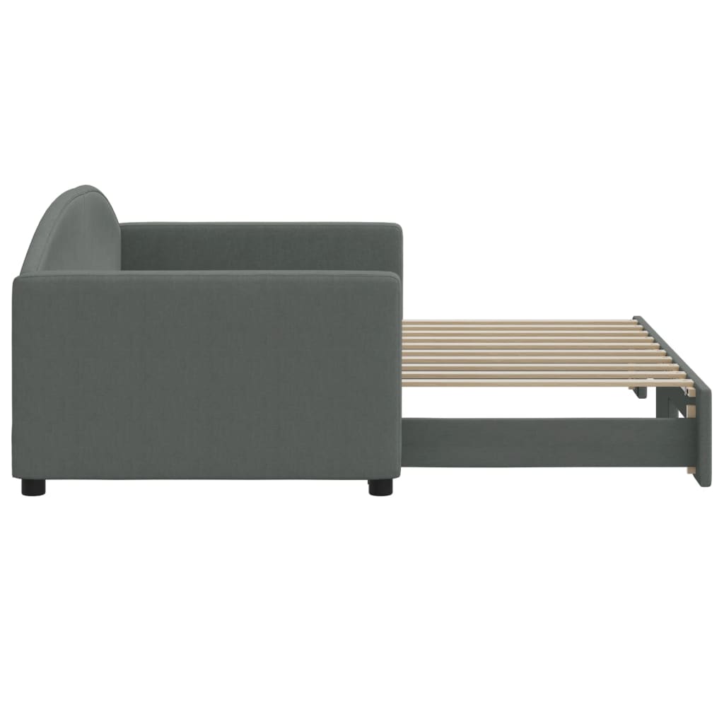 vidaXL Pat de zi cu extensie, gri închis, 90x190 cm, textil vidaXL Pat de zi cu extensie, gri închis, 90x190 cm, textil