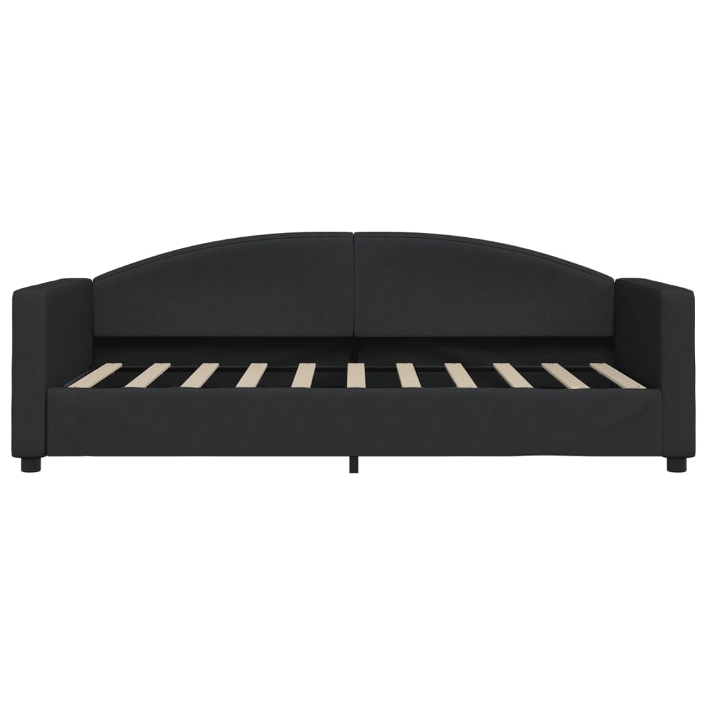 vidaXL Pat de zi cu extensie, negru, 90x190 cm, textil vidaXL Pat de zi cu extensie, negru, 90x190 cm, textil