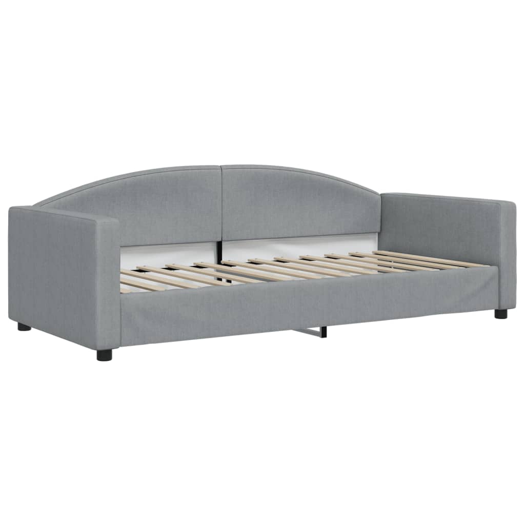 vidaXL Pat de zi cu extensie și saltele, gri deschis 90x200 cm textil