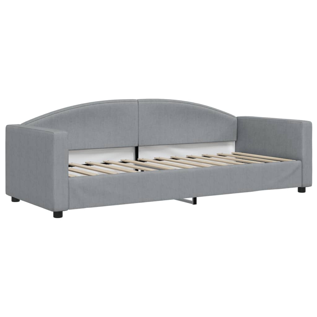 vidaXL Pat de zi cu extensie și sertare, gri deschis, 80x200 cm textil