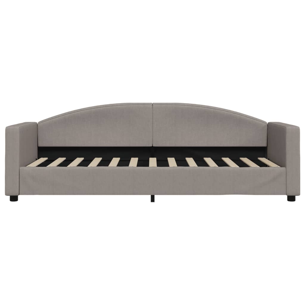 vidaXL Pat de zi cu extensie și sertare, gri taupe, 80x200 cm, textil