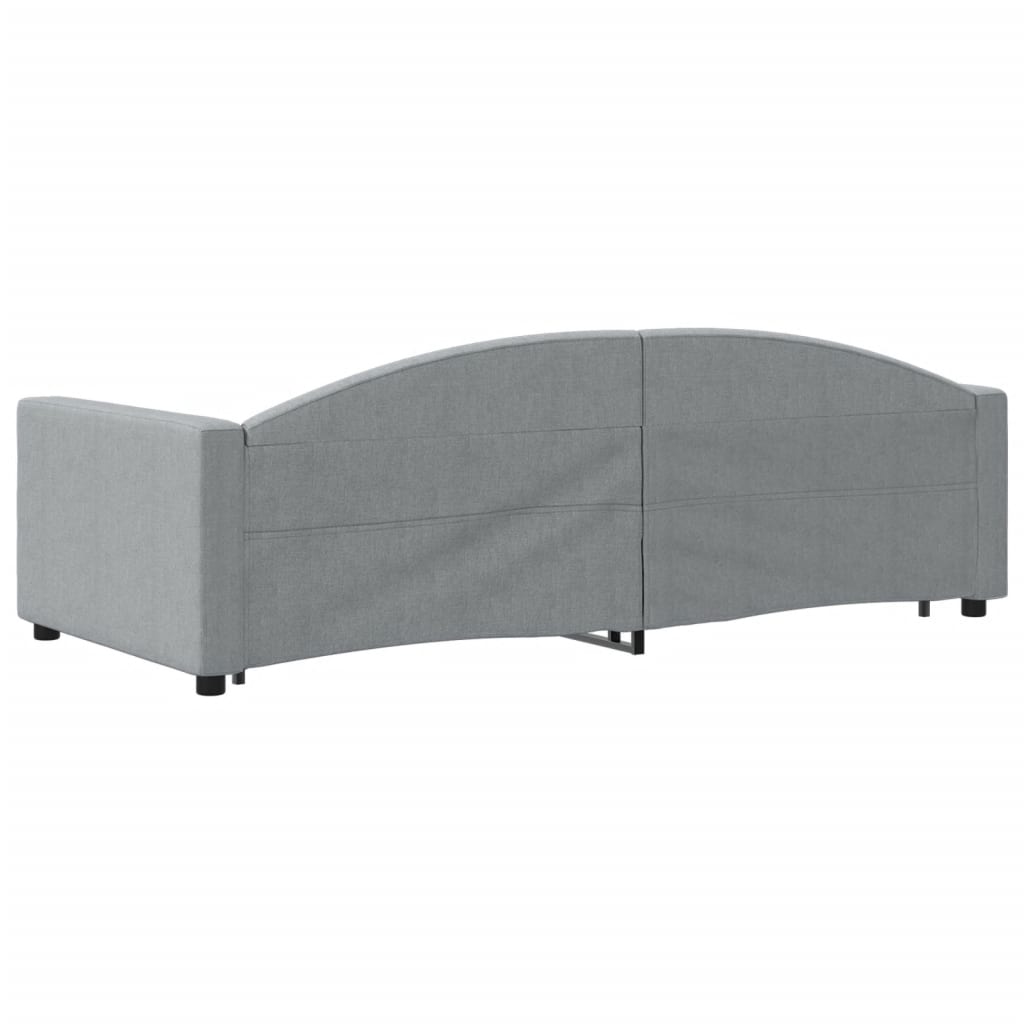 vidaXL Pat de zi cu extensie și sertare, gri deschis, 90x200 cm textil