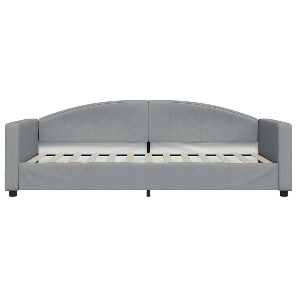 vidaXL Pat de zi cu extensie și sertare, gri deschis, 90x200 cm textil