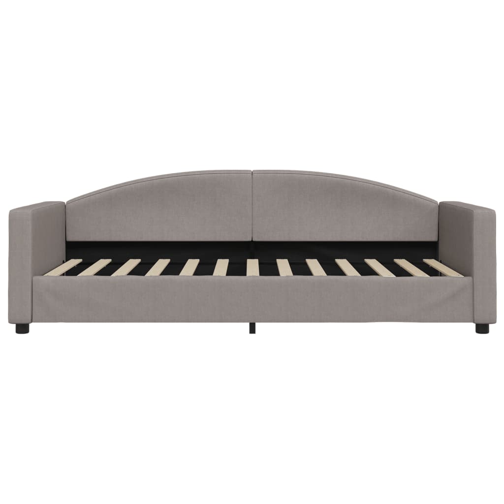 vidaXL Pat de zi cu extensie și sertare, gri taupe, 90x200 cm, textil