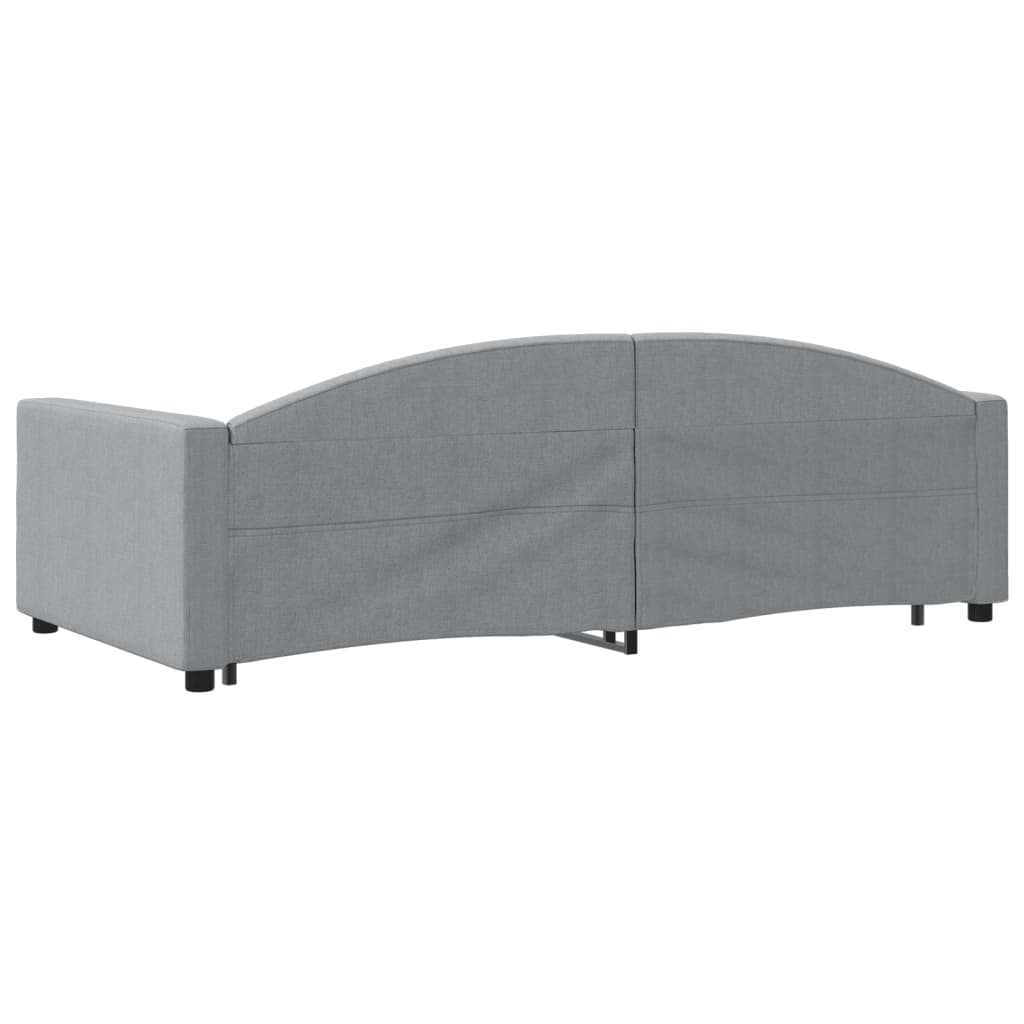 vidaXL Pat de zi cu extensie și sertare, gri deschis 100x200 cm textil vidaXL Pat de zi cu extensie și sertare, gri deschis 100x200 cm textil